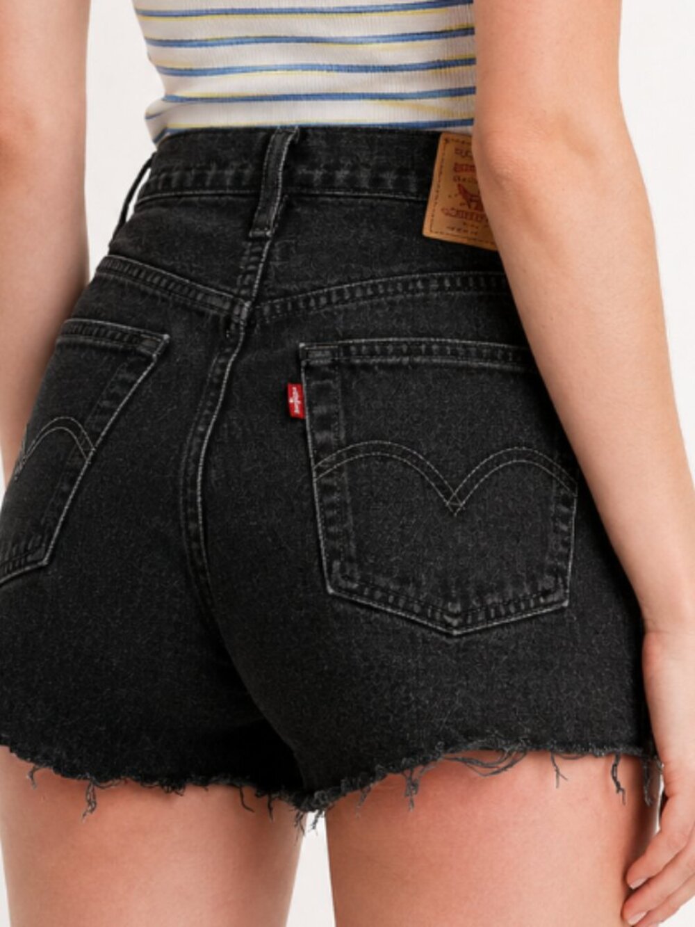 Levi’s 501 Original High Rise Black Denim Shorts Size 27